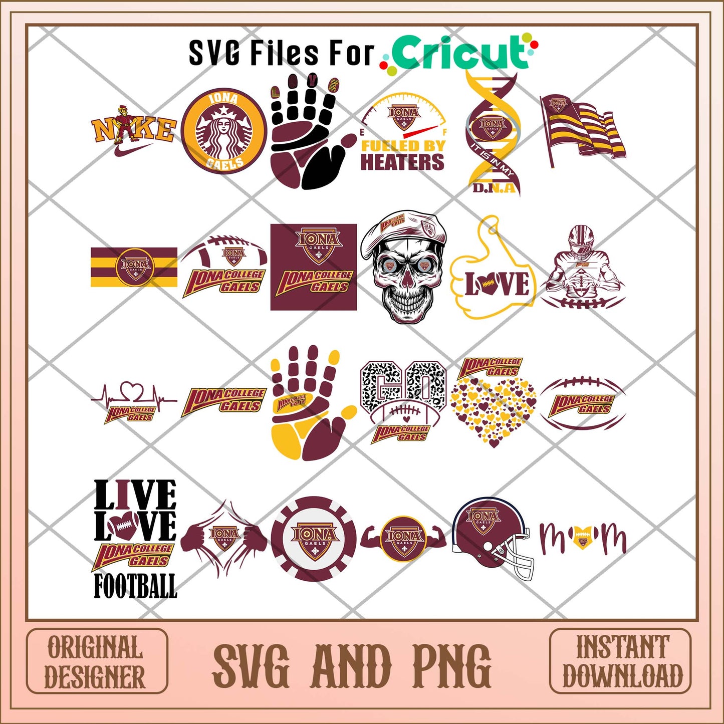 Iona Gaels hand svg, Iona Gaels svg bundle, NCAA svg