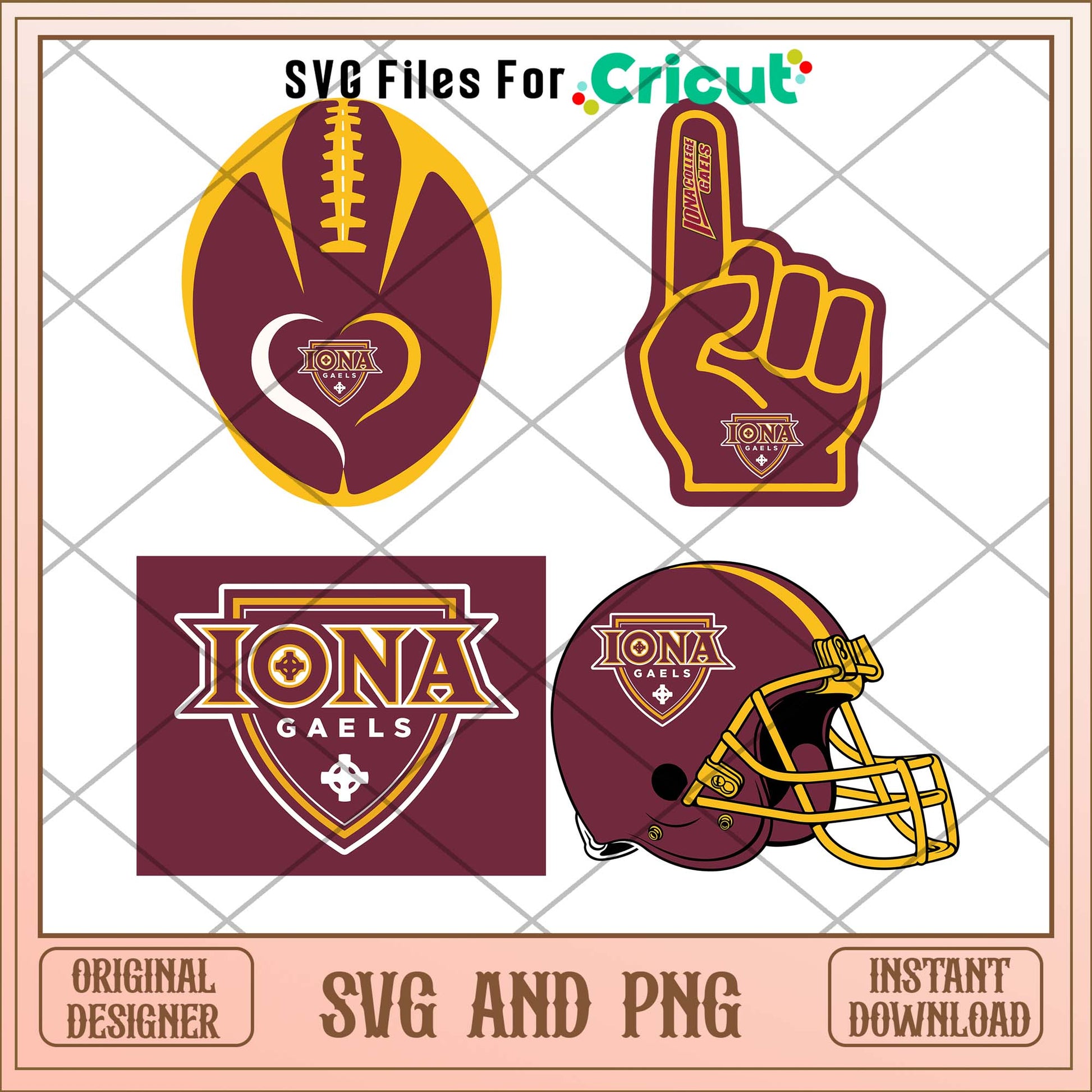 Iona Gaels ball svg, Iona Gaels svg bundle, NCAA svg