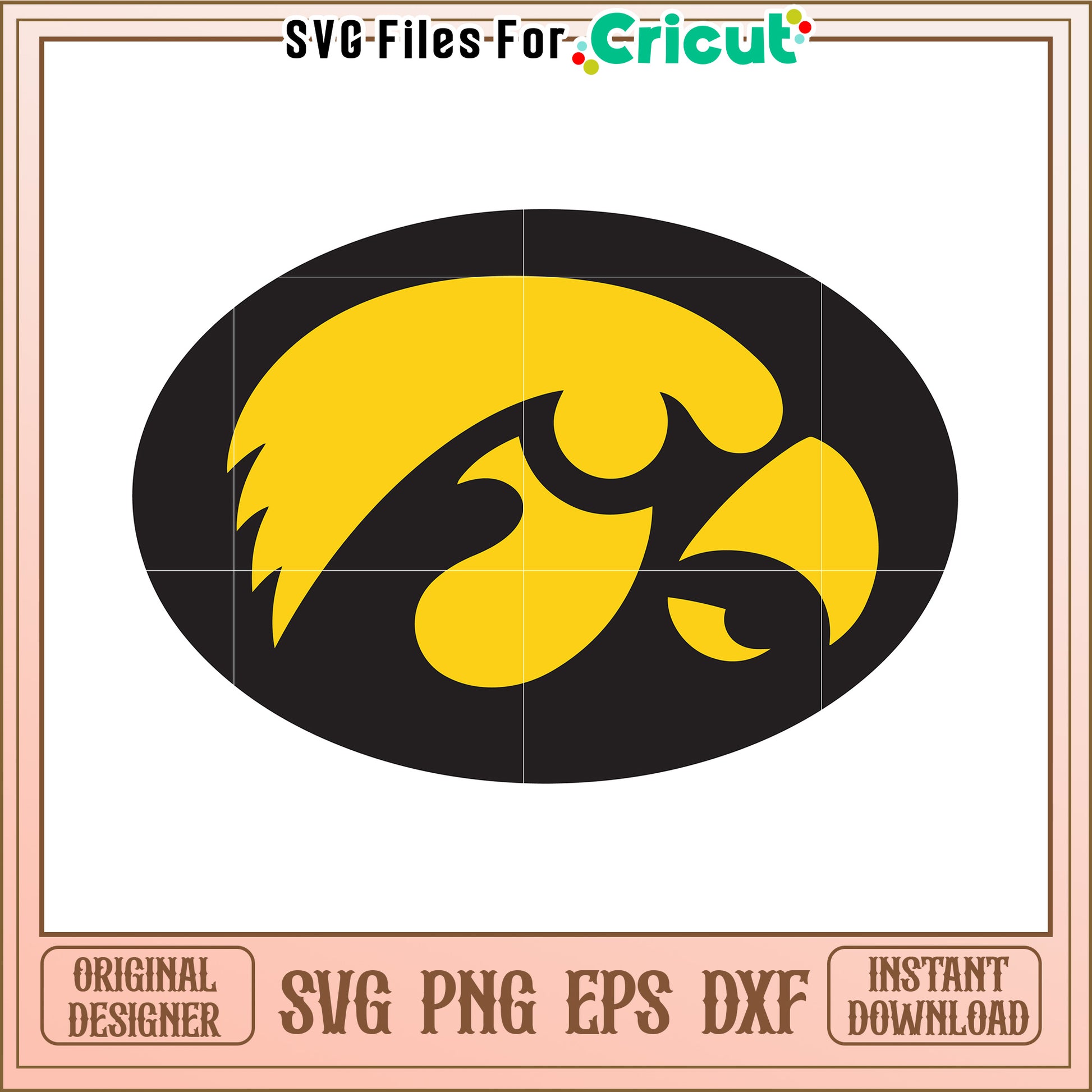 Iowa Hawkeyes logo SVG design for Cricut projects, perfect for fans and crafters