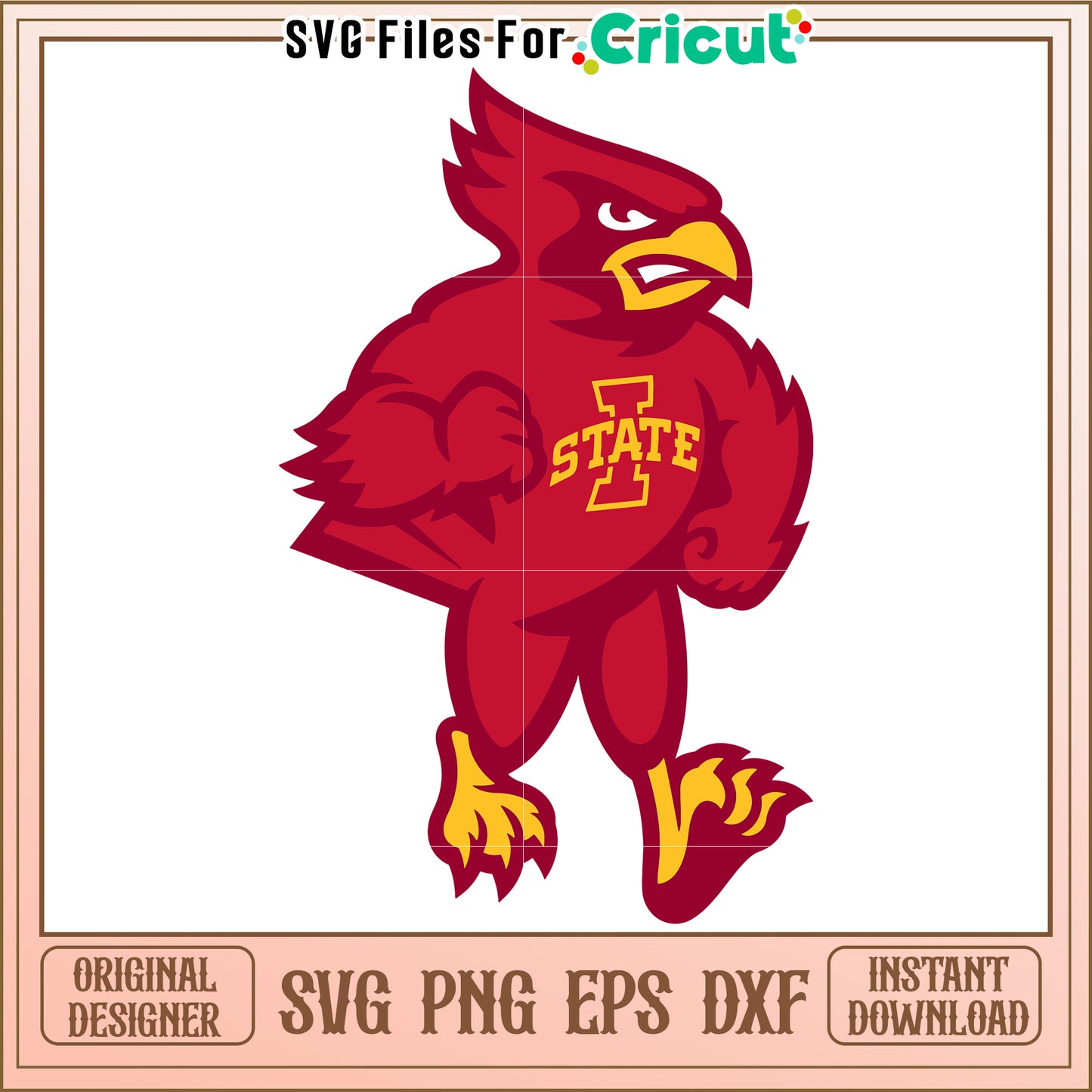 Iowa State University Cardinal SVG File, perfect for Cricut projects and crafts