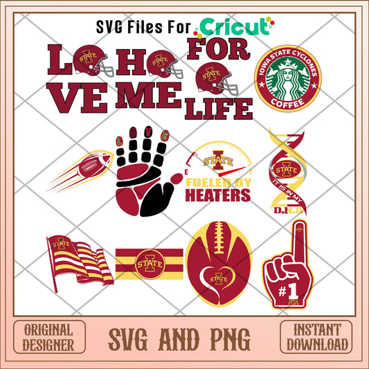 Iowa state Cyclones flag svg, Iowa state svg bundle, NCAA svg