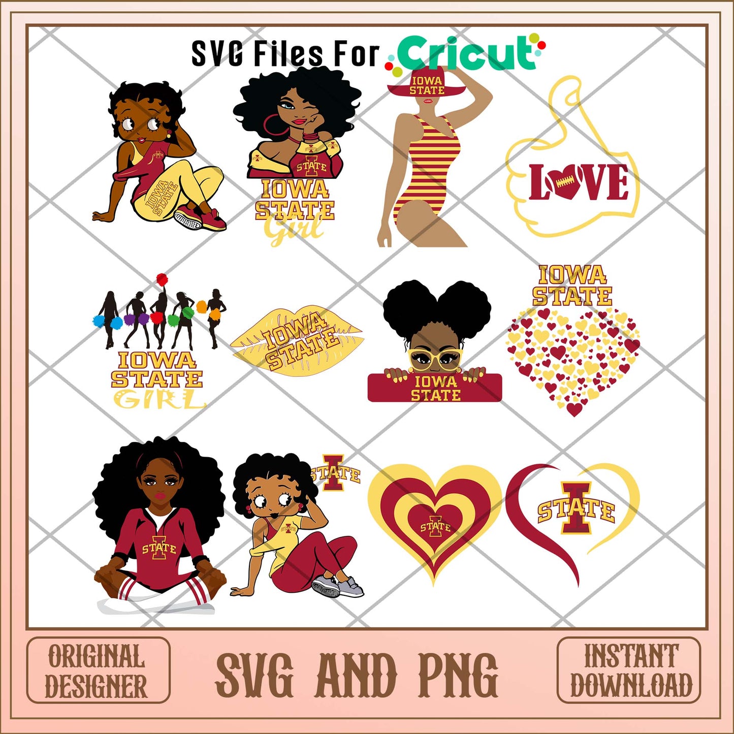 Iowa state Cyclones girl svg, Iowa state svg bundle, NCAA svg