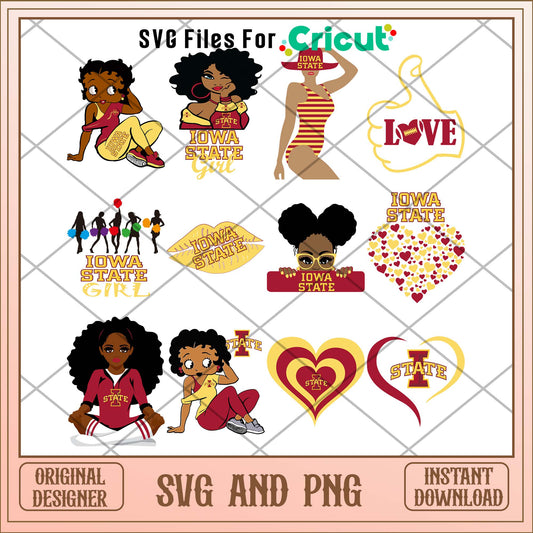Iowa state Cyclones girl svg, Iowa state svg bundle, NCAA svg