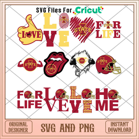Iowa state Cyclones love svg, Iowa state svg bundle, NCAA svg
