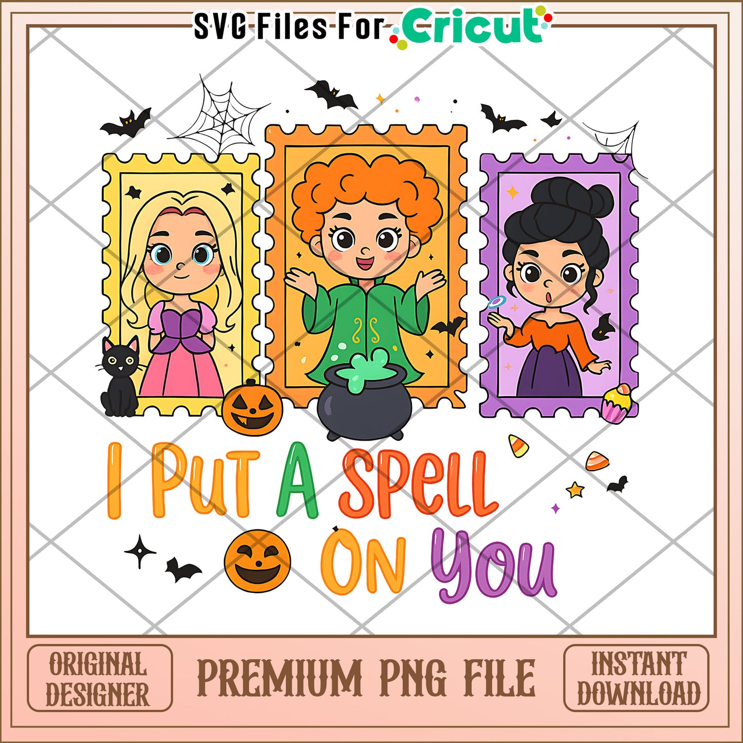I put a spell on you png, halloween season png, halloween decor png