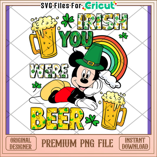 Irish You Were Beer PNG Design for Celebrations