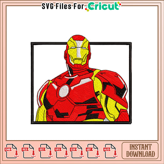 Iron Hero Embroidery Design Instant Download File
