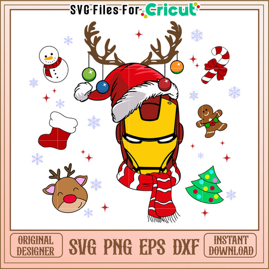Iron Man Christmas SVG PNG EPS DXF