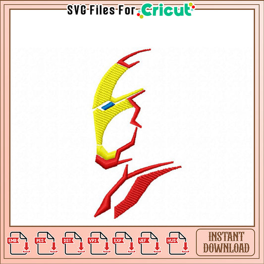 Iron Man Inspired Embroidery Design for Instant Download