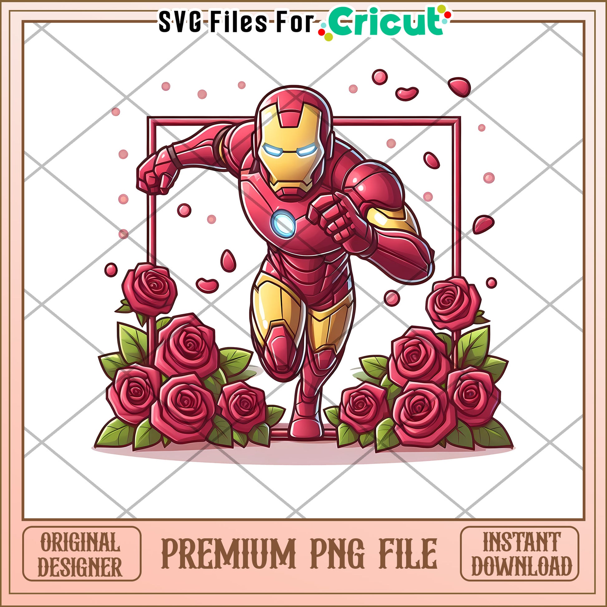 Iron Man Roses PNG Cricut File