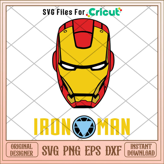 Iron man heead svg, maverl character svg, Digital Download