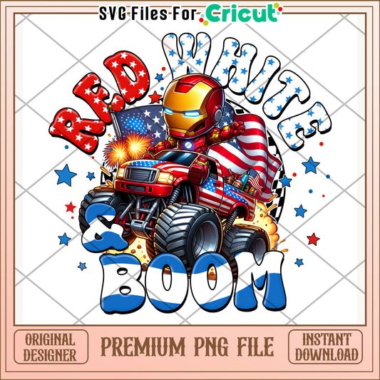 Iron man red white and boom png, independence day png, freedom american png