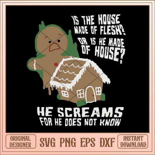Is the house made of flesh svg, Christmas ginger bread house svg bundle