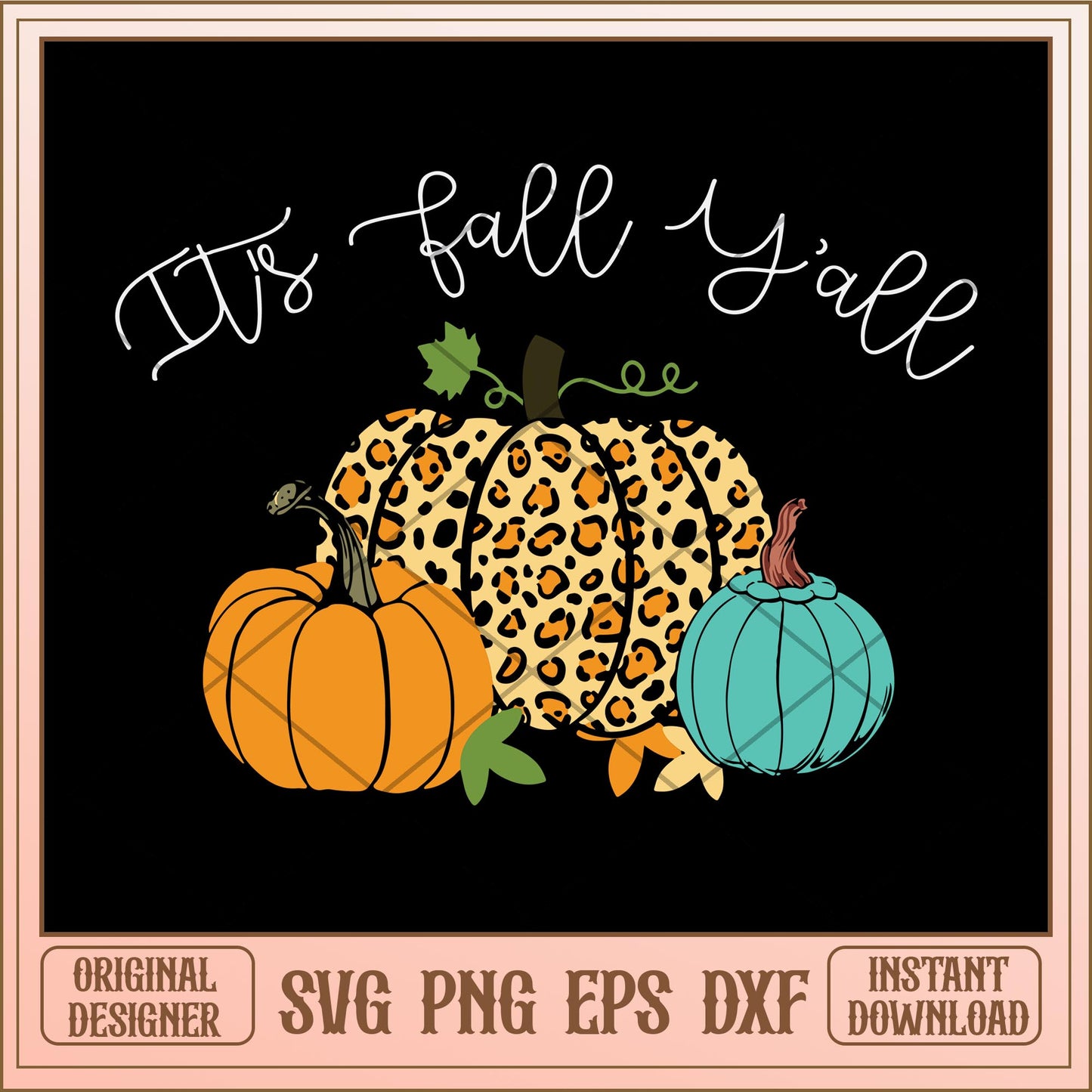 It's fall y'all pumpkin svg, halloween characters svg, digital download
