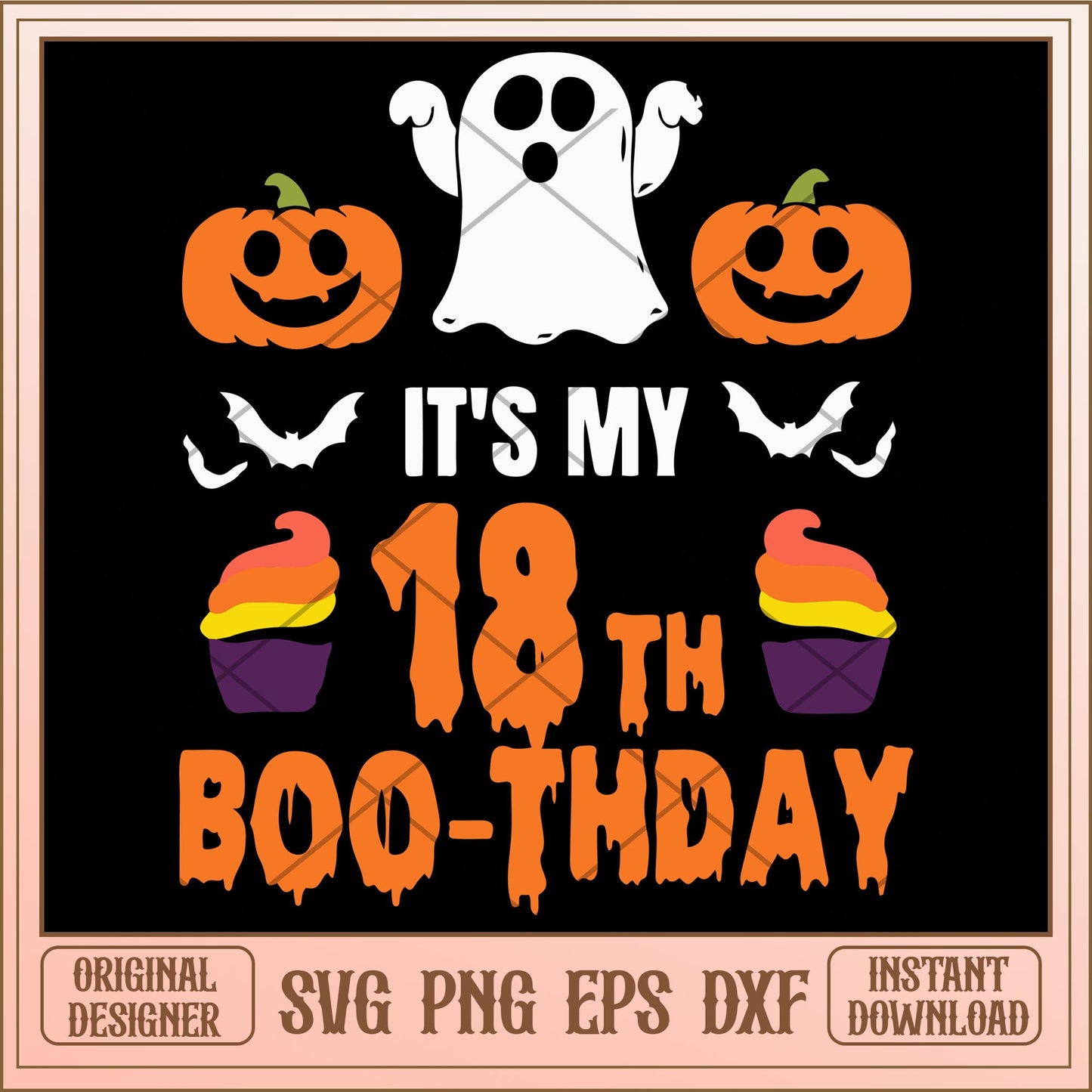 It's my 18th boo-thday  svg, halloween characters svg, digital download