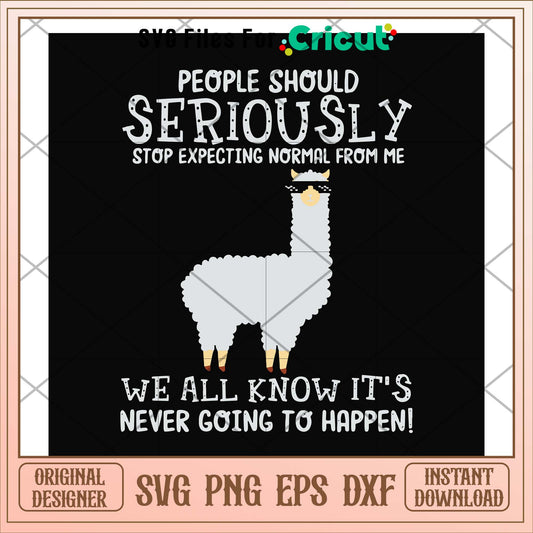 It's never going to happen llama svg, llama svg, funny svg