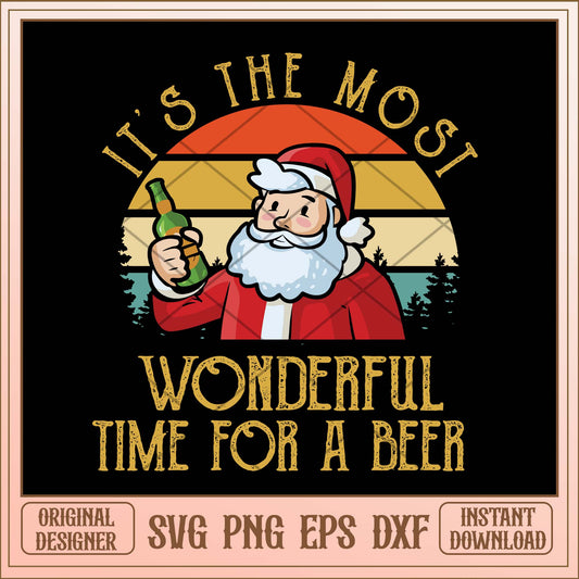 It's the most wonderful time for a beer svg, Christmas Santan beer svg bundle