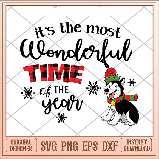 It's the most wonderful time of the year svg, Husky time svg bundle