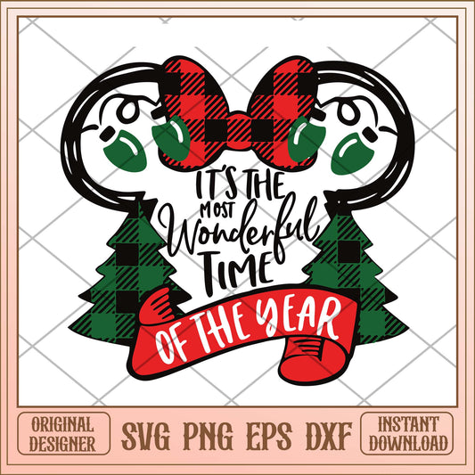 It's the most wonderful time of the year svg, Mickey head Christmas svg