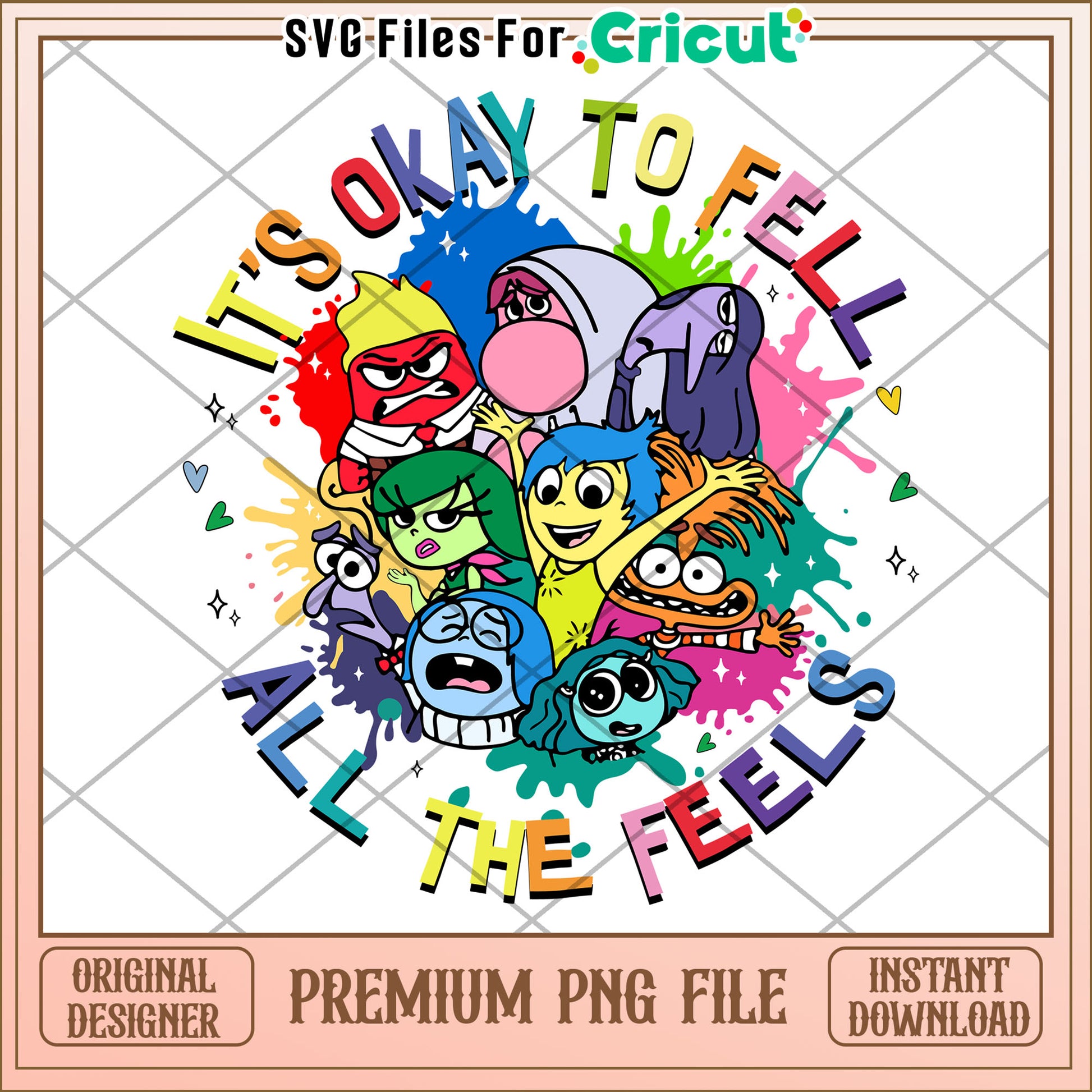 It's okay to feel all the feels png, inside out 2 png, inside out characters png
