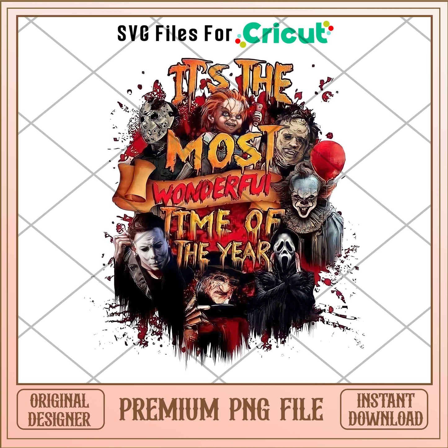 It's the Most Wonderful Time of the Year png, Horror Characters png, Digital Download