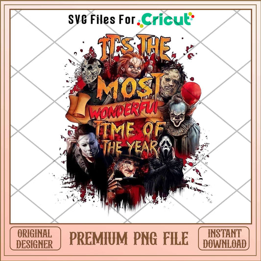 It's the Most Wonderful Time of the Year png, Horror Characters png, Digital Download