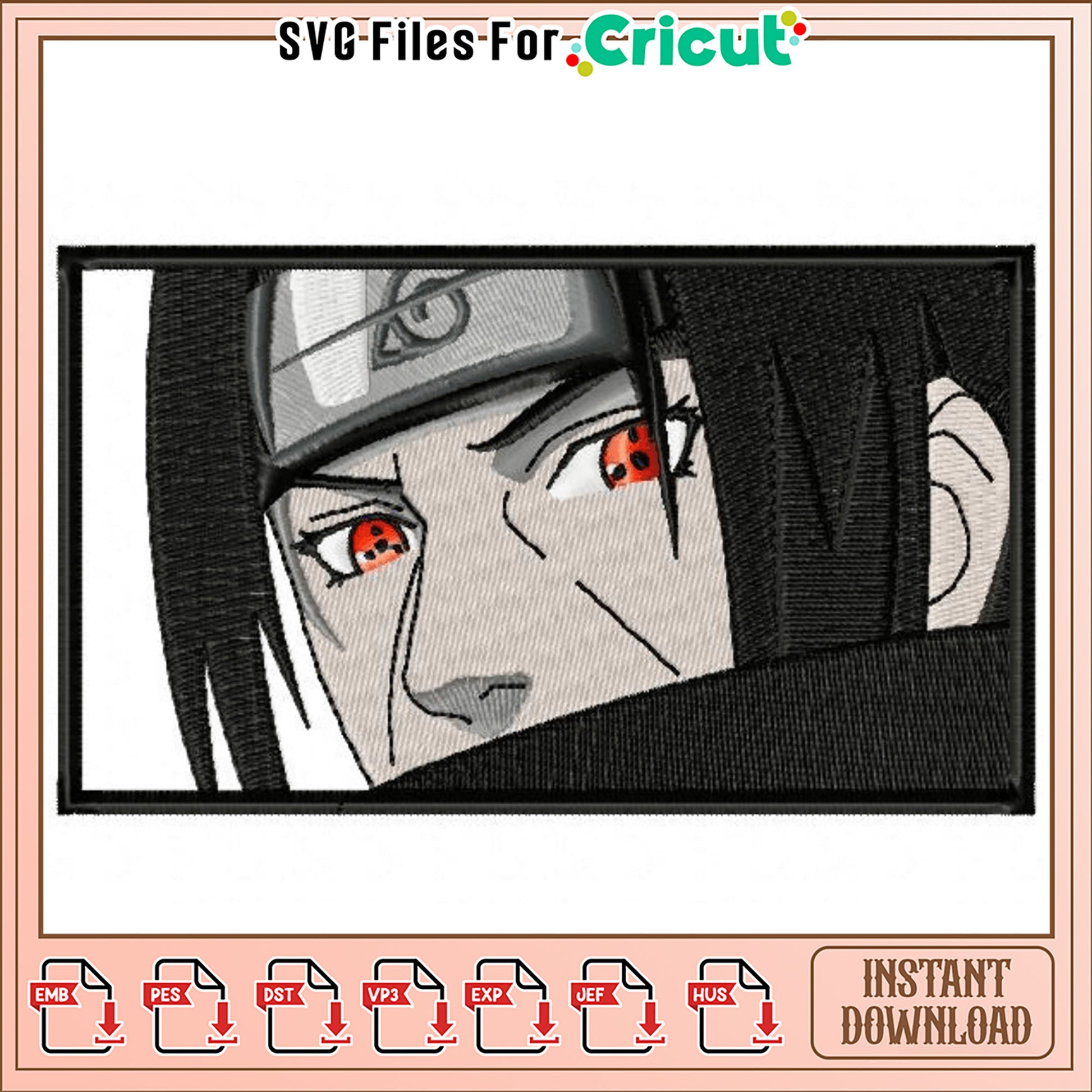 Itachi Uchiha Embroidery Design Instant Download File