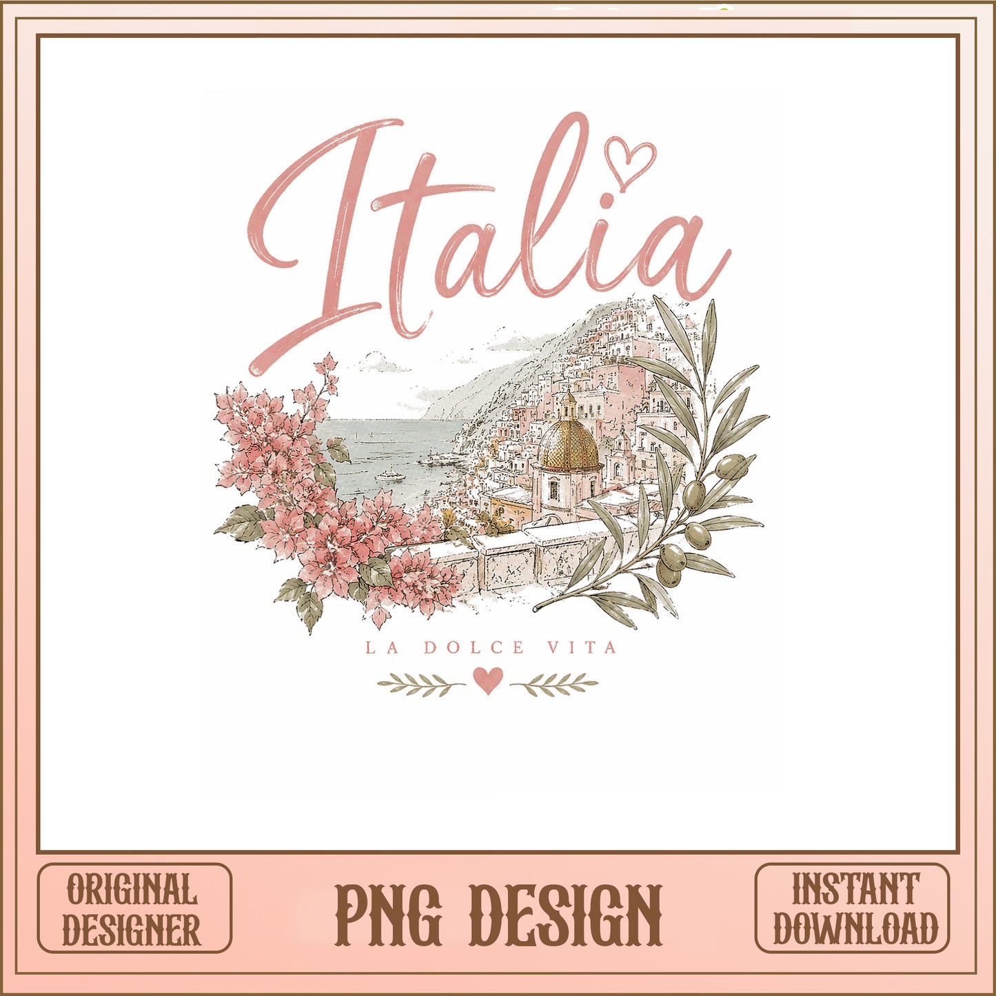 Italia La Dolce Vita PNG, Positano Italy Shirt Design, Travel PNG