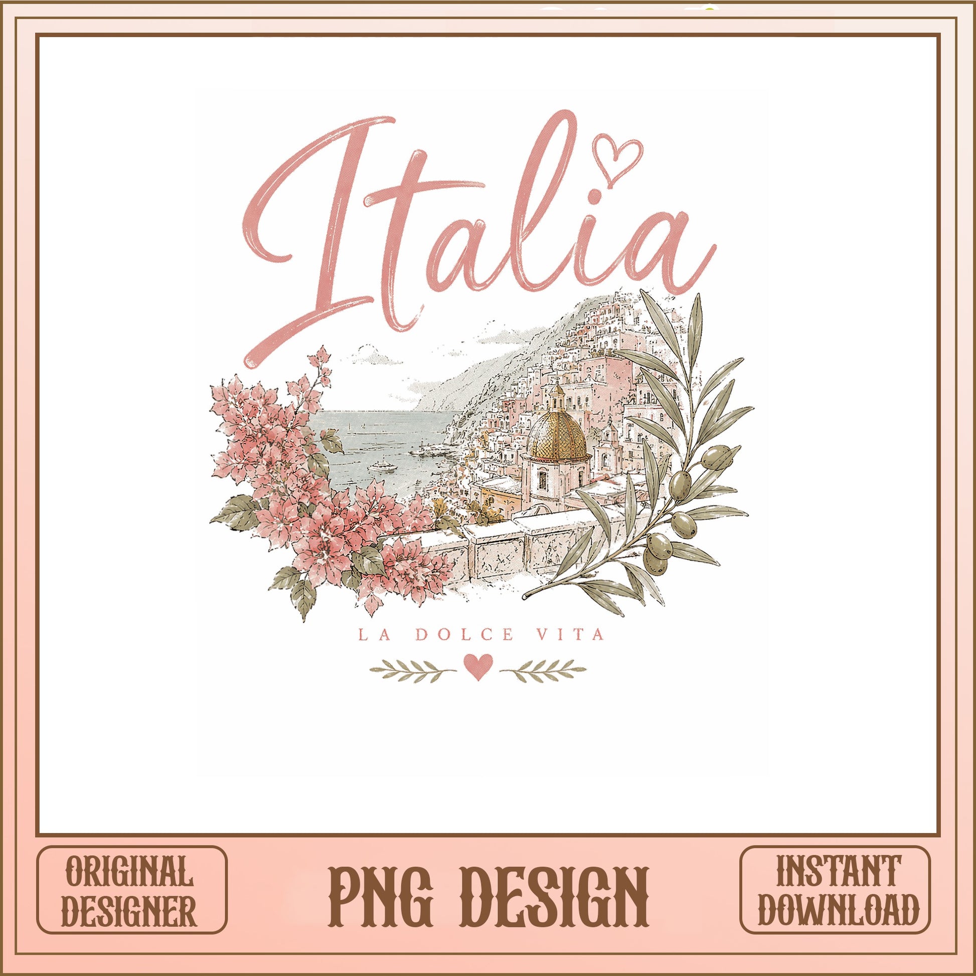 Italia La Dolce Vita PNG, Positano Italy Shirt Design, Travel PNG