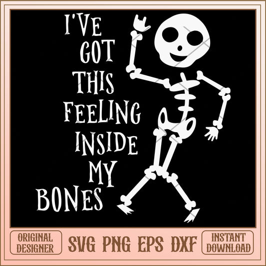 Ive got this feeling inside my bones white svg, Disney characters svg, digital download