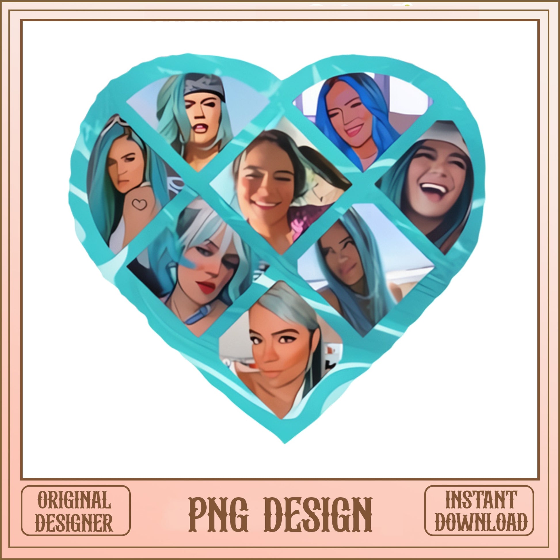 Ivy Queen Heart Collage PNG, Reggaeton Singer PNG, Fan Art PNG