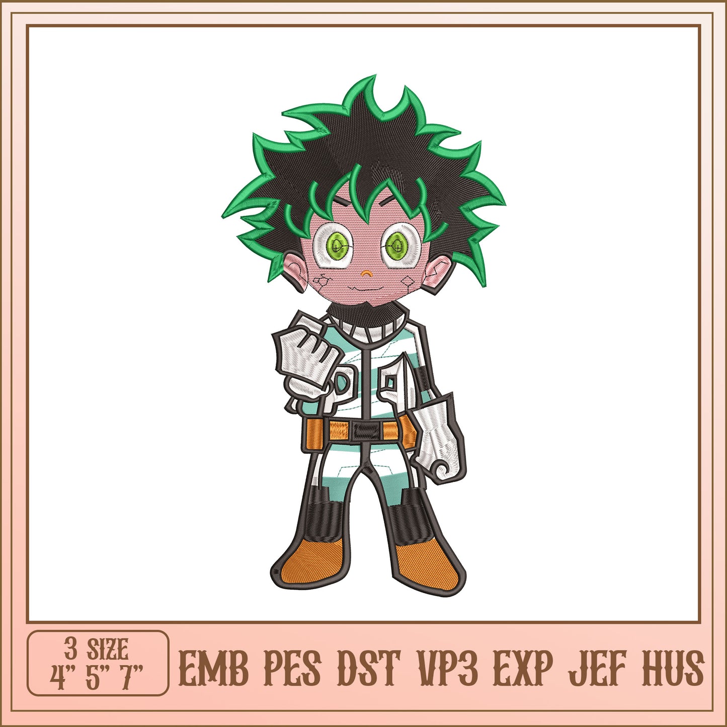 Izuku Midoriya Embroidery Design