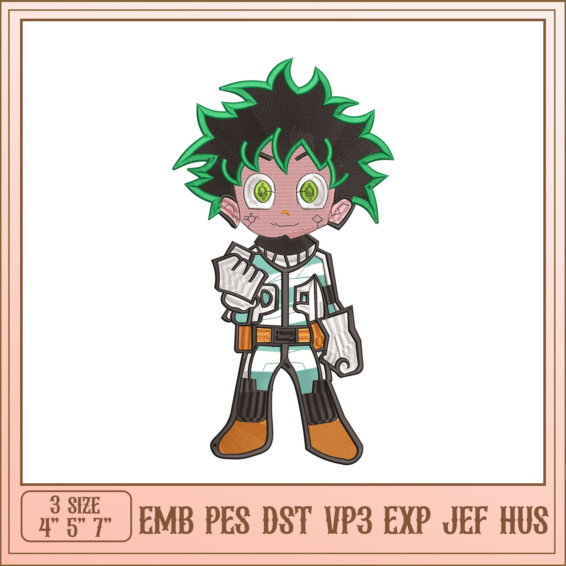 Izuku Midoriya Embroidery Design