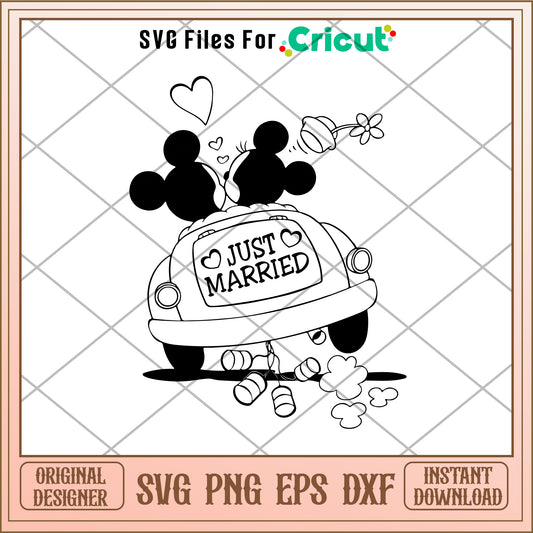 Mickey and minnie just married SVG design