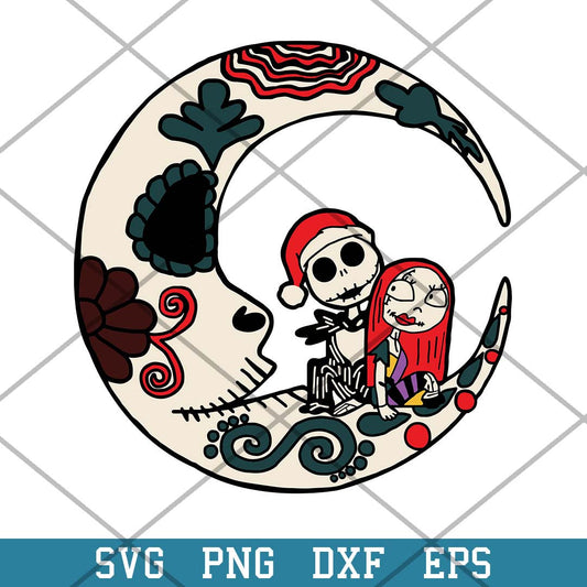 Jack And Sally Moon Witch  Wicca Svg, Halloween Svg-Svgfilesforcricut