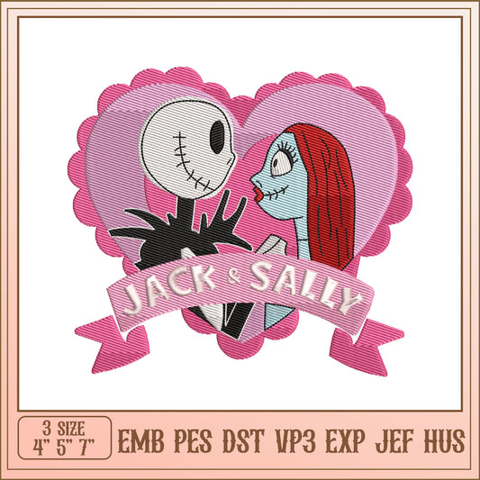 Jack Sally Embroidery Design