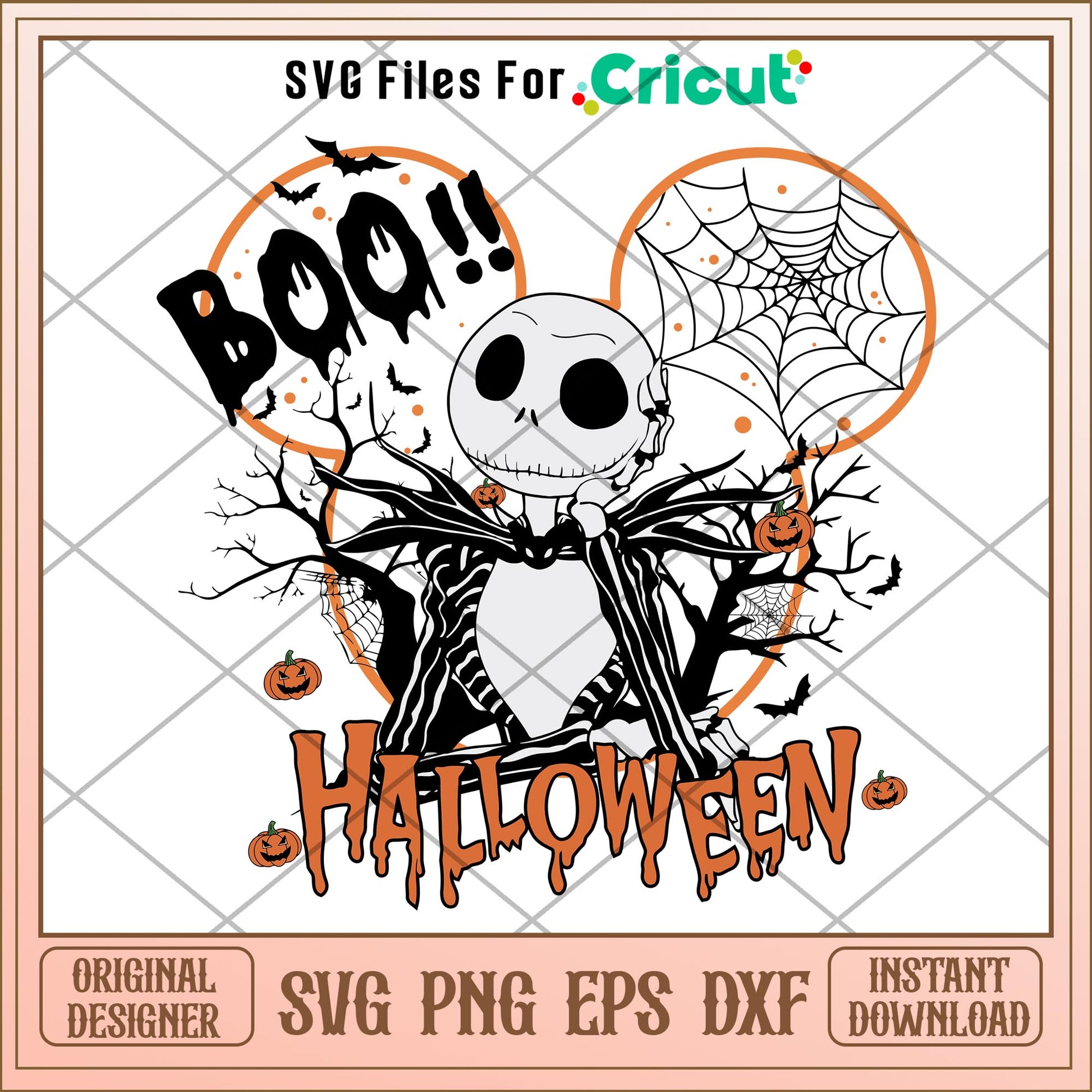 Jack Skellington Boo halloween svg, The Nightmare Before characters svg, Digital Download