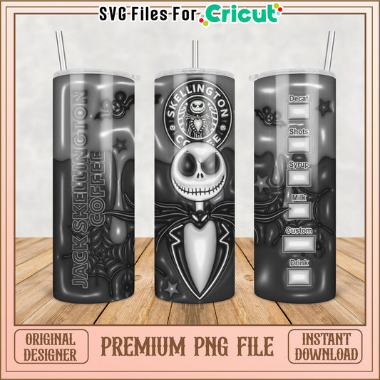 Jack Skellington Coffee Tumbler PNG