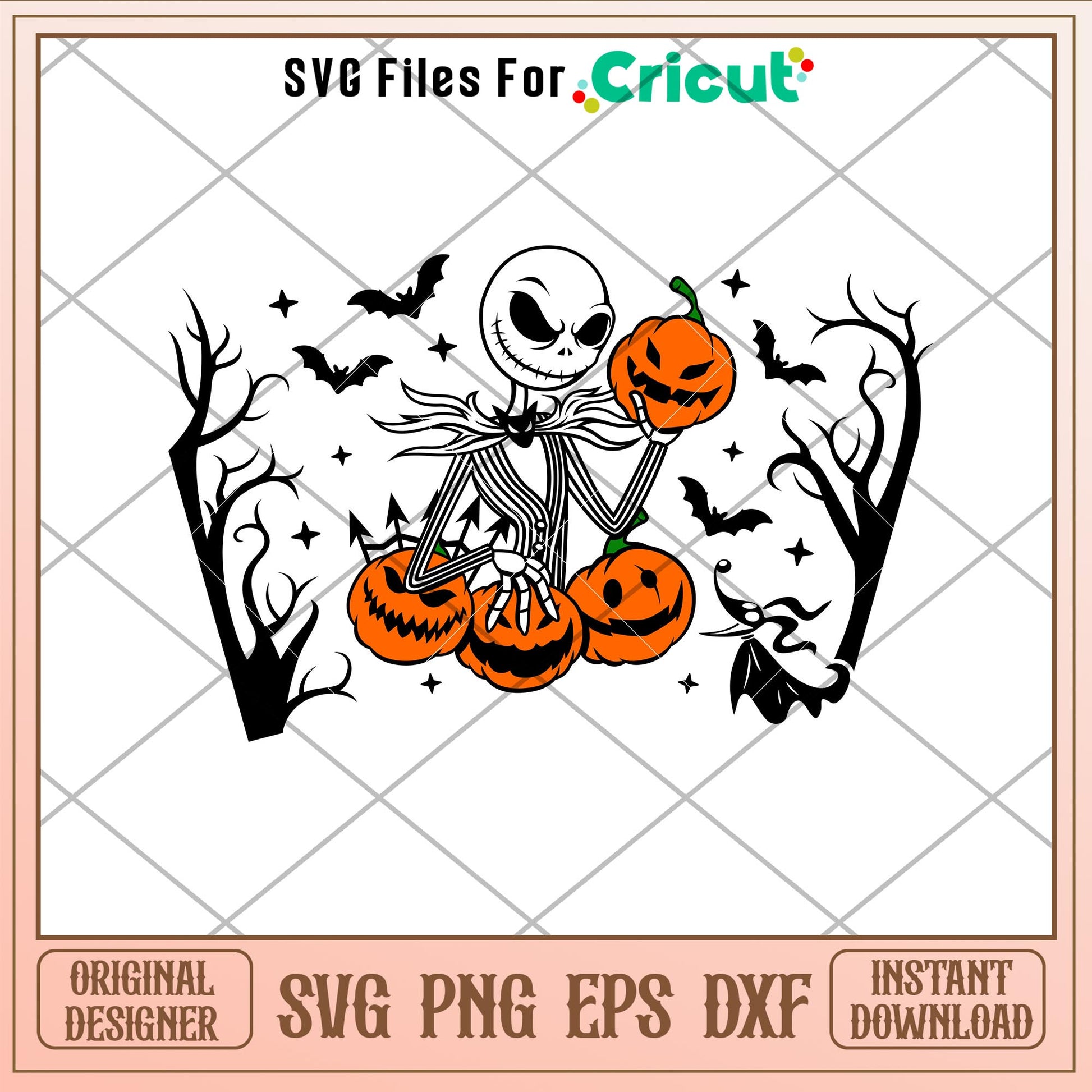 Jack Skellington Halloween Full Wrap, Jack Skellington Halloween Starbucks Full Wrap Svg