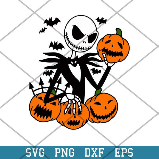 Jack Skellington Pumpkin Halloween Svg, Halloween Svg-Svgfilesforcricut