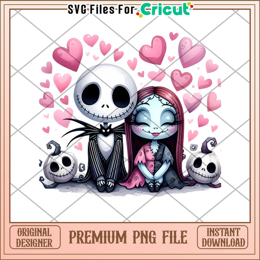 Jack Skellington Sally Valentines PNG