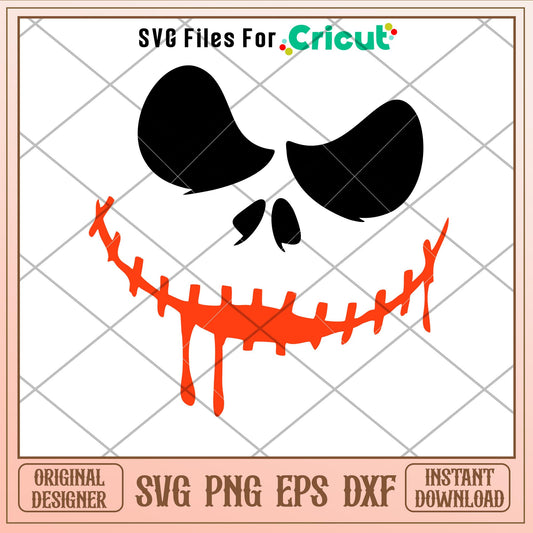 Jack Skellington Smile, Jack Face Svg