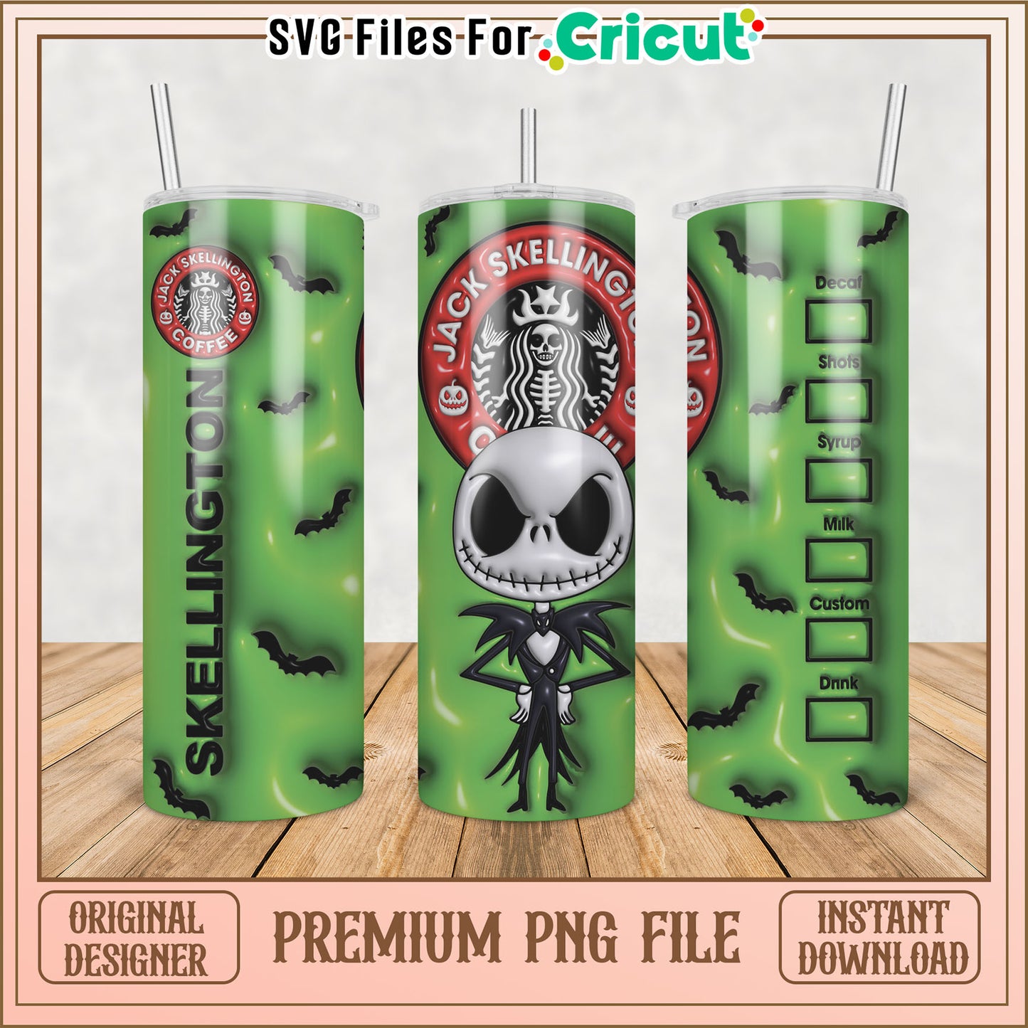 Jack Skellington Starbucks PNG Tumbler