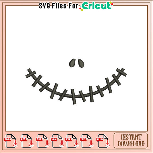 Jack Skellington Stitch Embroidery Design