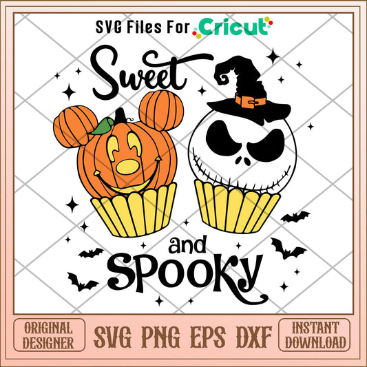Jack Skellington Sweet And Spooky svg, Disney characters svg, Digital Download