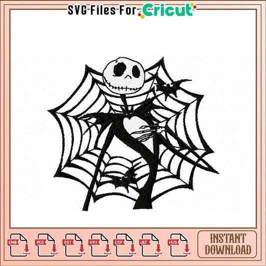 Jack Skellington Web Embroidery Design