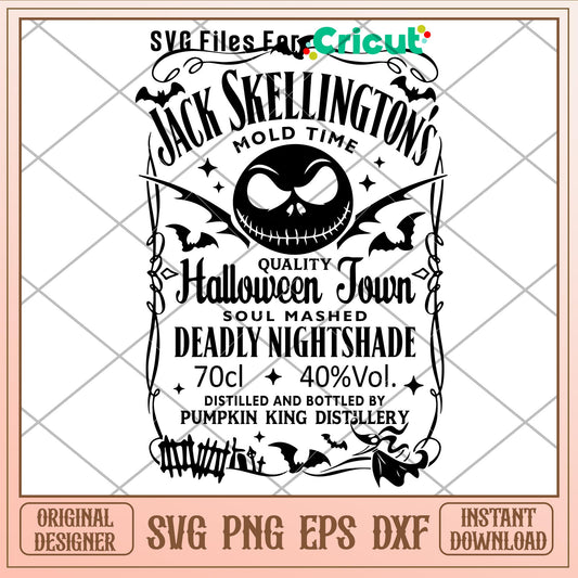 Jack Skellington Wiskey, Jack Skellington Wiskey Svg