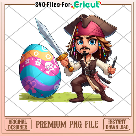 Jack Sparrow Easter Egg PNG Cricut File