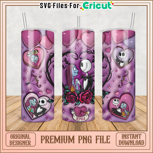 Jack & Sally Tumbler PNG Sublimation
