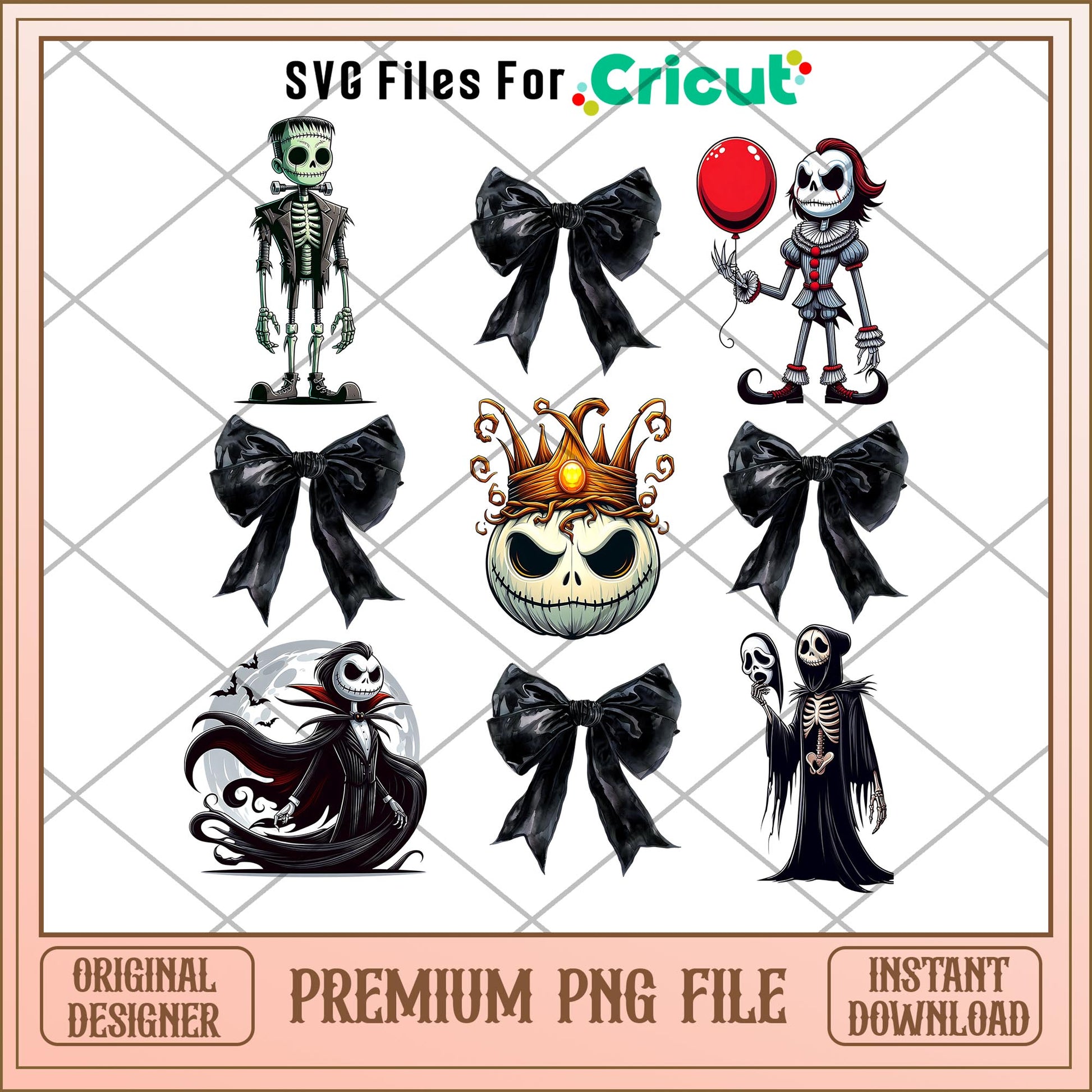 Jack Skellington and black bow png, Jack Skellington  png, halloween png
